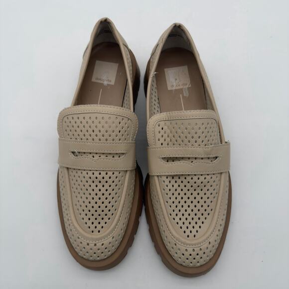 Dolce Vita Ersula Loafer Y2K Retro Perforated Lug Sole Chunky Ivory Breathable 9 - Picture 6 of 7